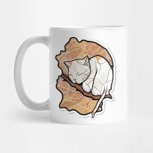 Kintsugi Japan Style Sleepy Cute Kitty Cat Mug